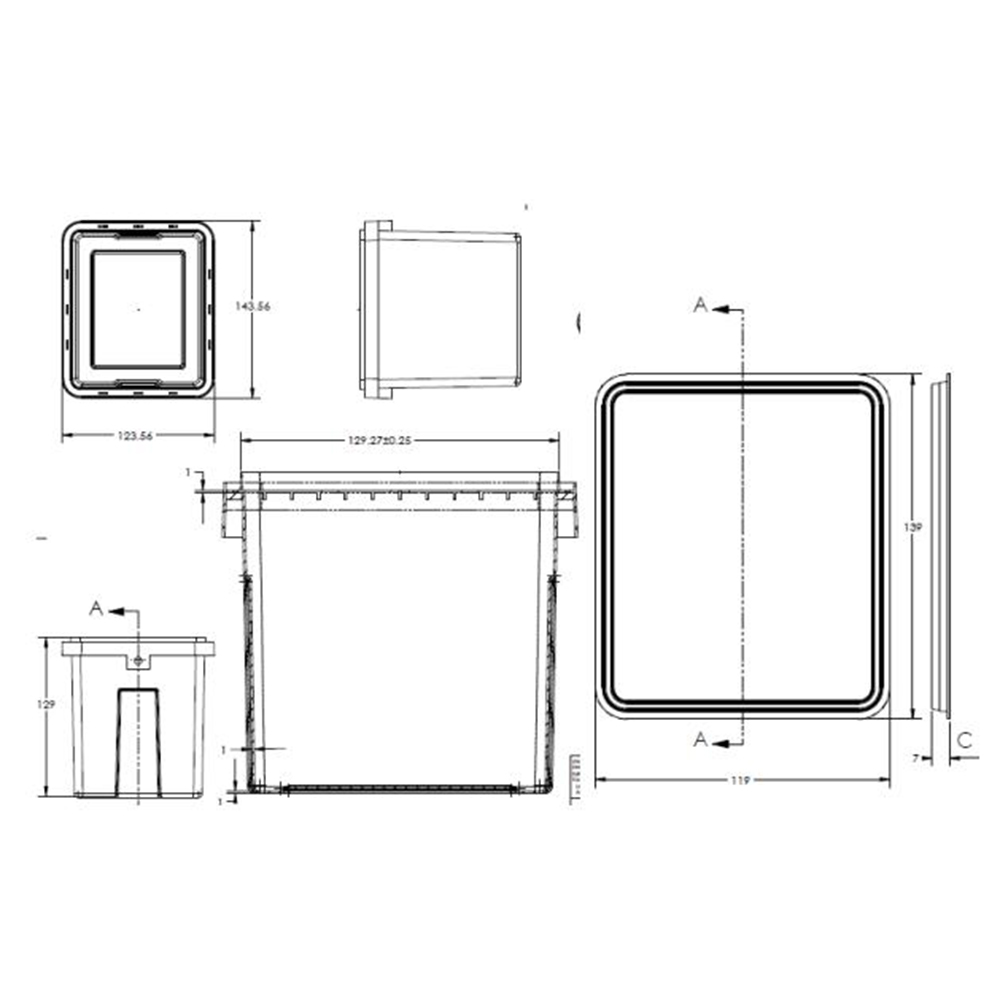 Hardware Cubo Cuadrado 1.5 L Con Tapa